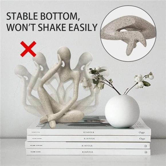 Resin Thinker Style Abstract Sculpture Statue Collectible Figurines Home Office - Picture 3 of 7